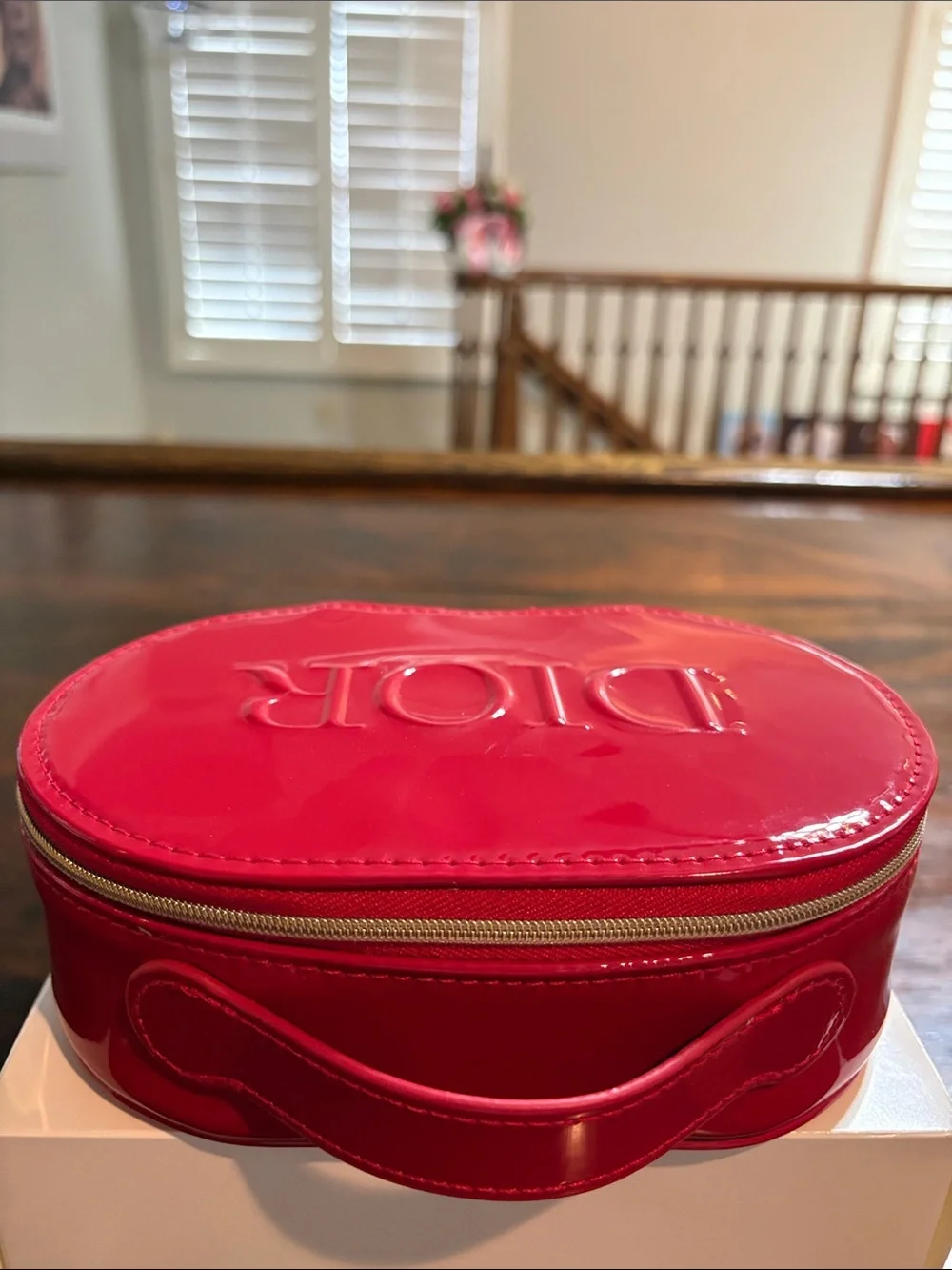 DIOR LE Beautè Red Patent Top-Handle Vanity Case